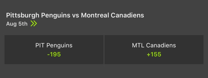 Odds via DraftKings Sportsbook